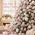 40Pcs Pink White Shatterproof Christmas Ball Ornaments Set Christmas Ornaments Set Richie's