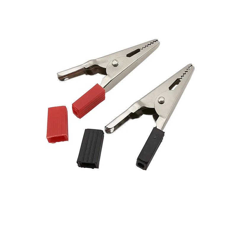 10Pcs Metal Alligator Clips Red & Black Test Probe Clamps 45mm Test Probe Clips Richie's