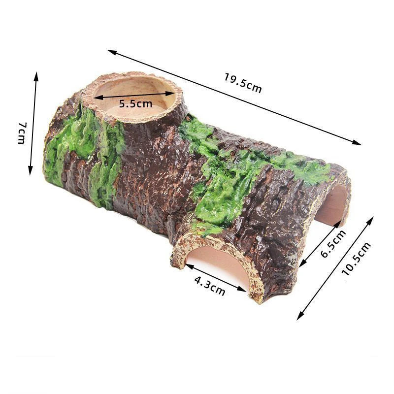 Resin Bark Reptile Hide Cave – Lizard Snake Terrarium Shelter Reptile Hide Cave Richie's as pic