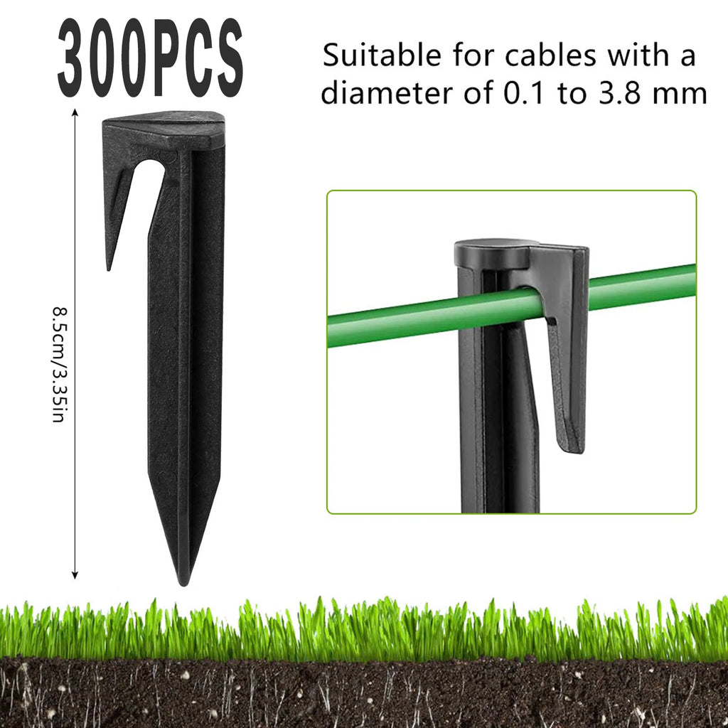 Robotic Lawn Mower Boundary Cable Pegs – 100 to 300 Pack Lawn Mower Accessories Richie's black 300PCS