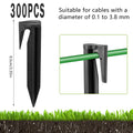 Robotic Lawn Mower Boundary Cable Pegs – 100 to 300 Pack Lawn Mower Accessories Richie's black 300PCS