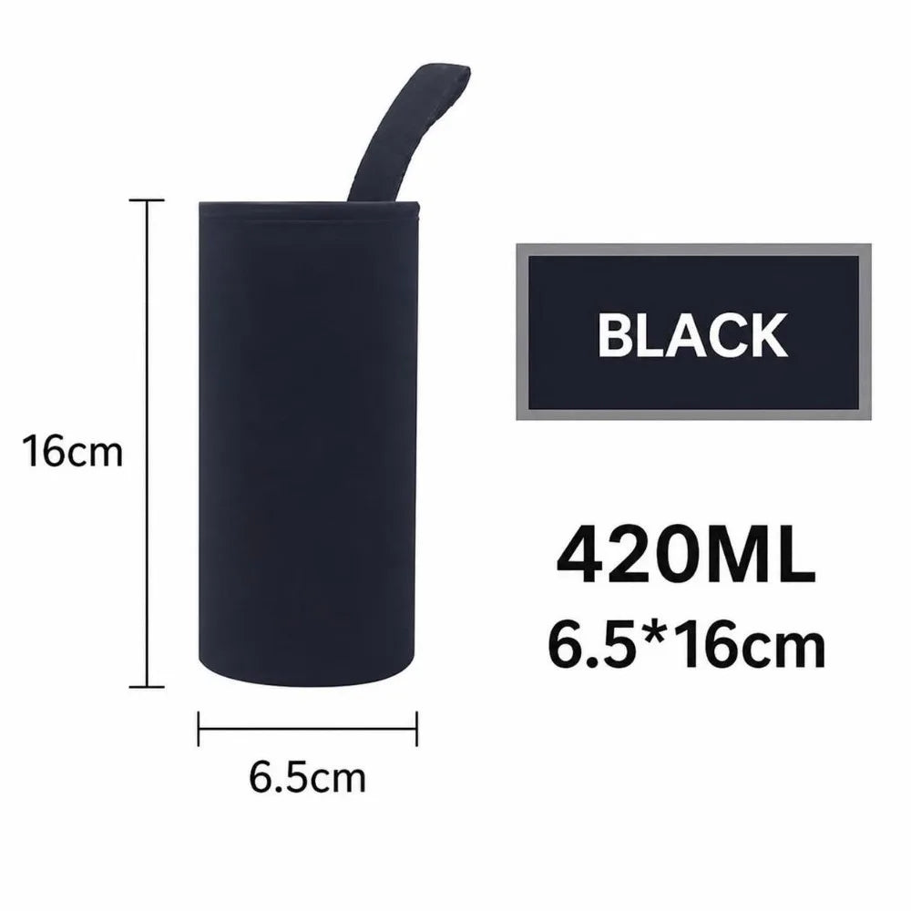 Neoprene Water Bottle Sleeve with Handle – 420/550ml Bottle Sleeve Richie's Black 420ml