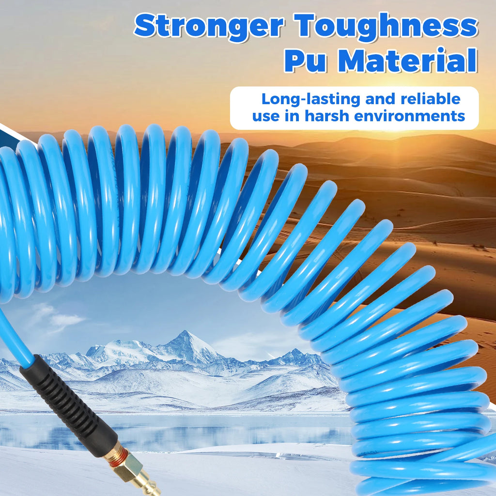 25FT Recoil Air Compressor Hose 300 PSI with Coupler & I/M Plug Air Compressor Hose Richie's