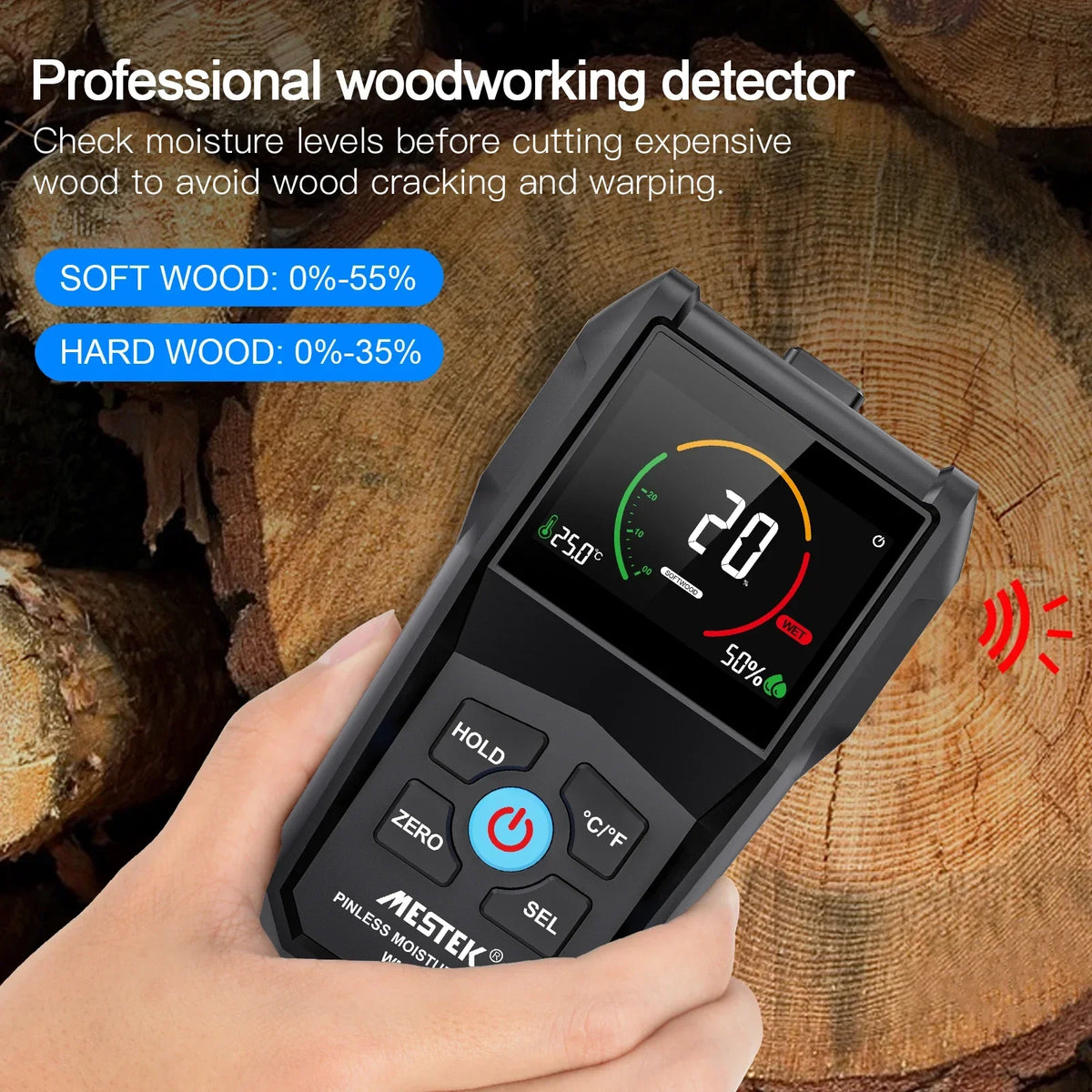 WM700A Non-Contact Wood Moisture Meter – LCD Digital Tester Moisture Meter Richie's