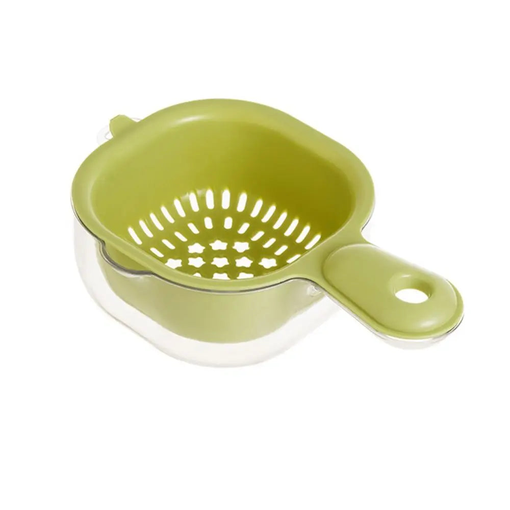 Double-Layer Drain Basket Vegetable Wash Bowl with Handle Kitchen Drain Basket Richie's Green