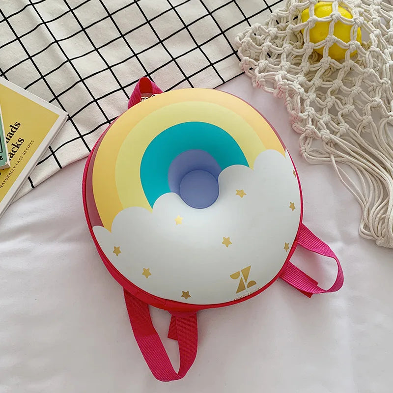 Cute Cartoon Donut Kids Backpack – Kindergarten Boys Girls Kids Cartoon Backpack Richie's Red