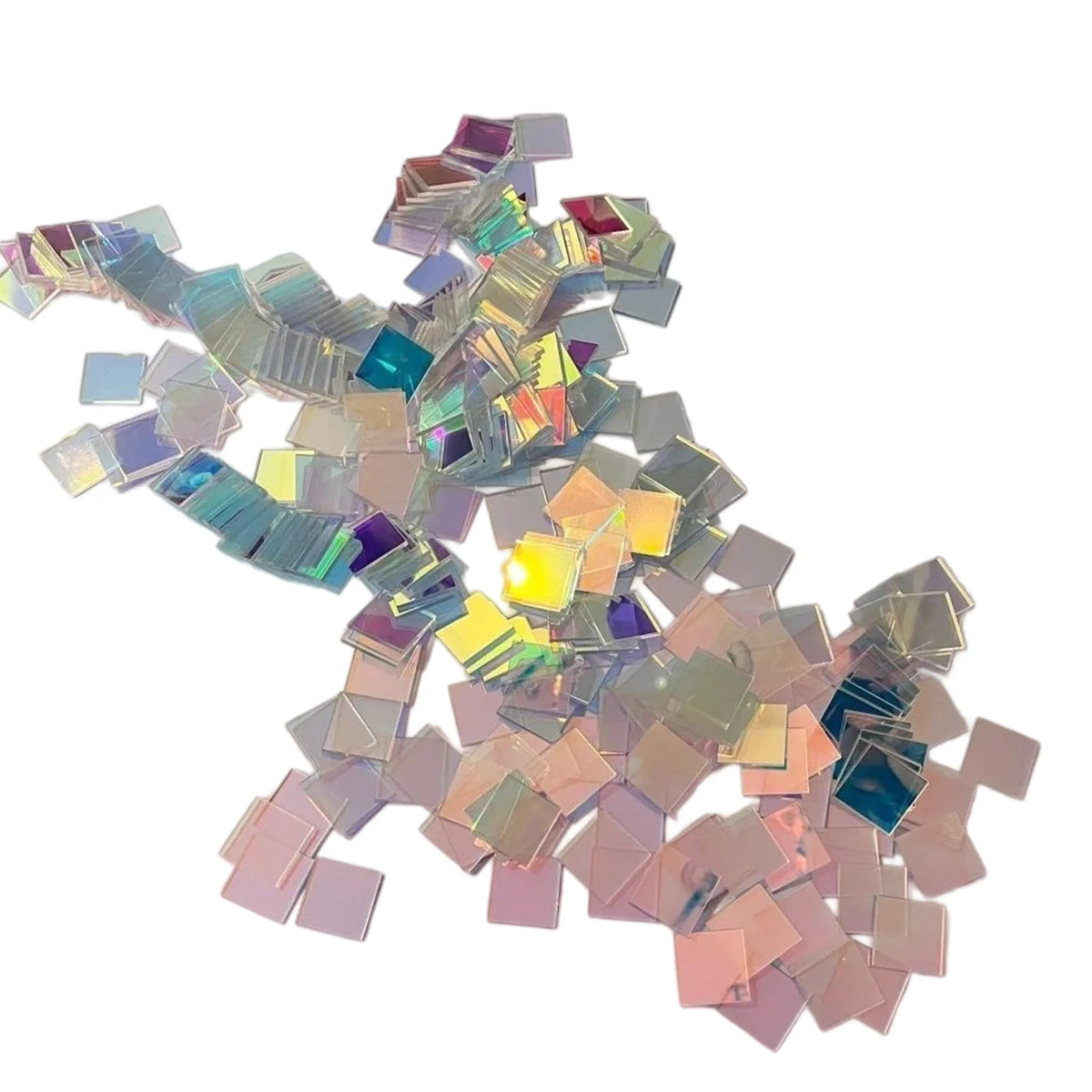 Rainbow Holographic Acrylic Mosaic Tiles – 50/100 Mini Squares Craft Mosaic Tiles Richie's 100PCS 3x3cm