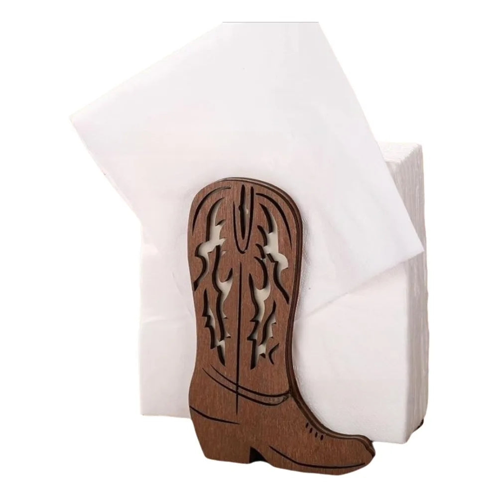 Wooden Paper Towel Holder – Decorative Desktop Tissue Rack Tissue & Napkin Holder Richie's D