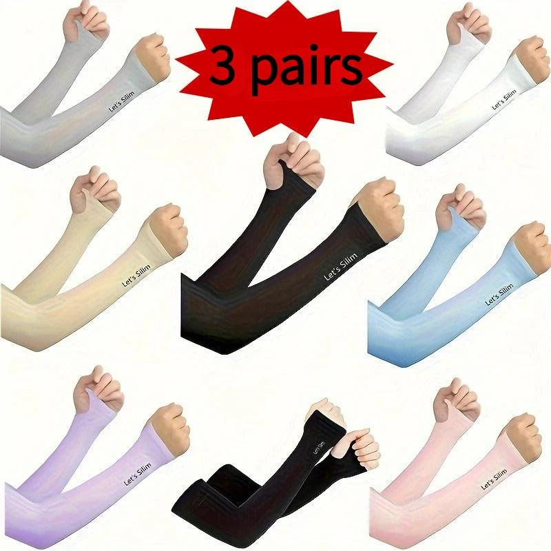 3 Pairs Breathable UV Arm Sleeves for Cycling & Outdoors Cycling Arm Sleeves Richie's