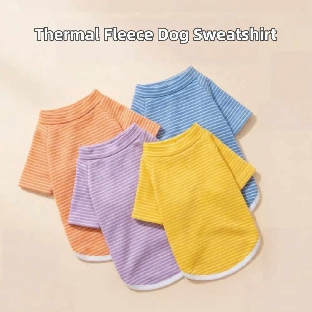 Thermal Fleece Dog Sweatshirt – Stripe Puppy Pullover S/M/L Dog Sweatshirt Richie's