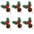 Artificial Pine Cones & Red Berries Holiday Picks – 6/10 Pcs Holiday Decoration Picks Richie's 6pcs