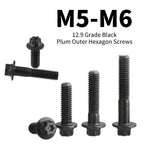Grade 12.9 Carbon Steel Flange Torx Bolts M5 M6 Hex Screws Flange Torx Bolt Richie's 5PCS M6 x 43