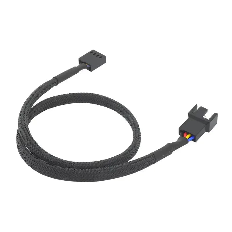 4-Pin PWM Fan Extension Cable 1-to-1 Splitter Black Sleeved Fan Extension Cable Richie's