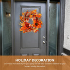 Artificial Fall Wreath Pumpkin Maple Leaves Thanksgiving Door Decor Fall Door Wreath Richie's