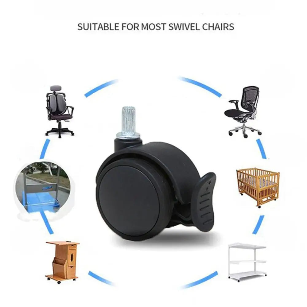2-Inch Office Chair Caster with Brake – 360° Swivel Wheel Chair Caster Wheel Richie's