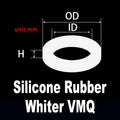 Rubber Flat Washer Gaskets M3–M9 NBR VMQ FKM EPDM Seals Rubber Washer Gasket Richie's China Mainland 40 pieces per bag VMQ-White|ID7xOD12xH2.5mm