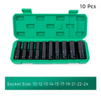 10pc 1/2" Drive Metric Deep Impact Socket Set | Pneumatic Impact Socket Set Richie's 10Pcs 10-24mm