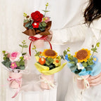 Handmade Crochet Puff Flower Bouquet – Eternal Milk Cotton Décor Crochet Flower Bouquet Richie's