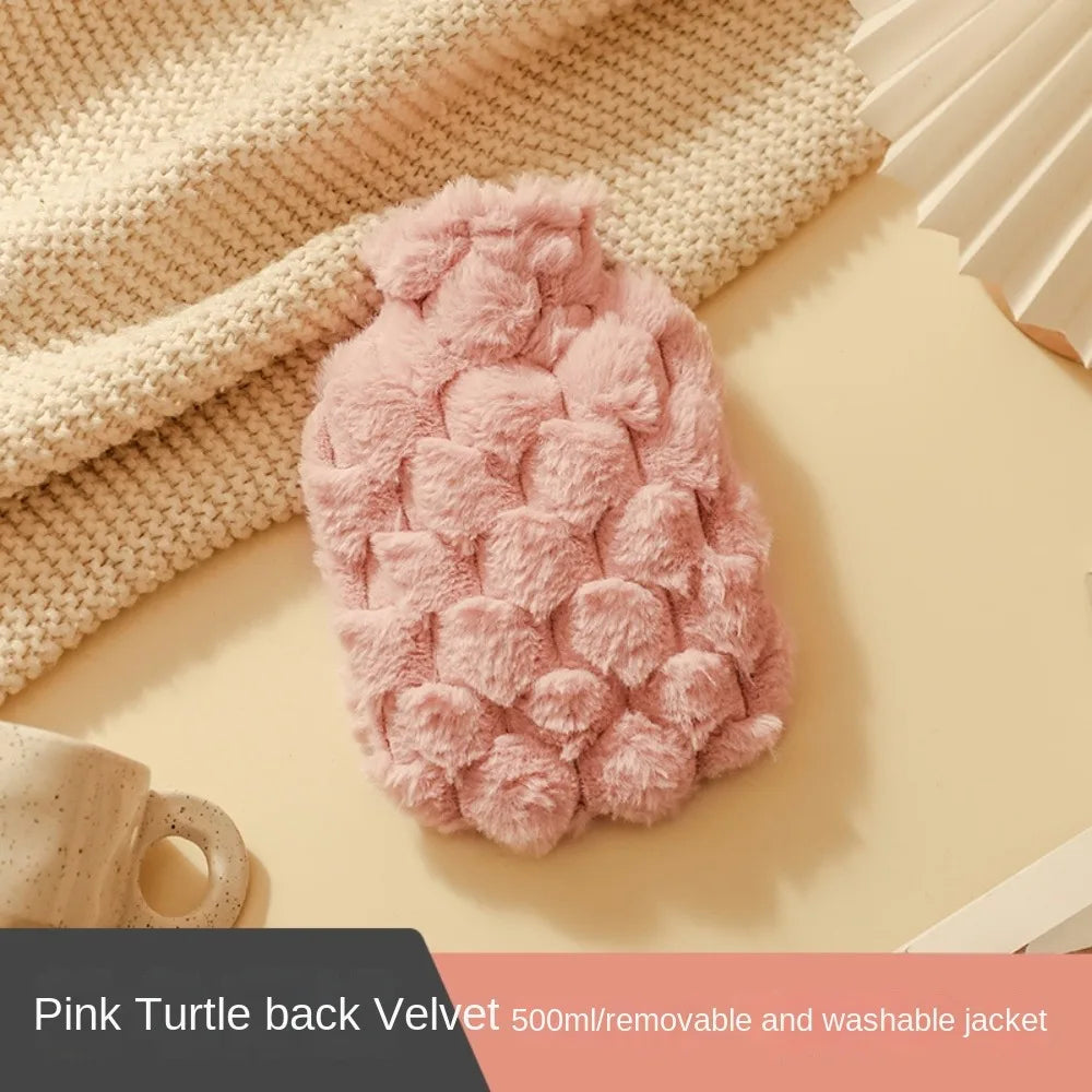 Plush Hot Water Bag – Soft Portable Hand & Belly Warmer Hot Water Bottle Richie's Pink-500ml