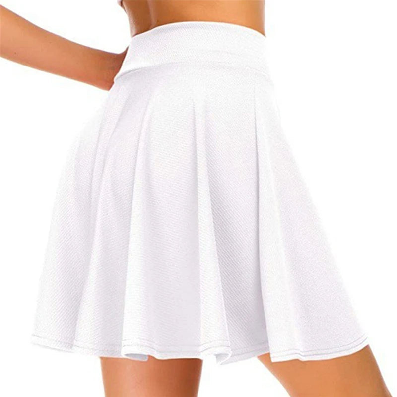 Women High Waist Mini Skirt for Yoga & Dance – S to 3XL Sports Mini Skirt Richie's WHITE XXXL