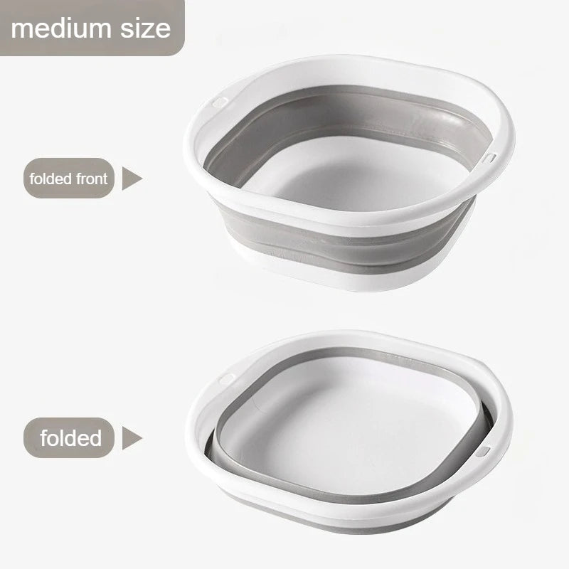 Foldable Bucket with Storage Basket – Multi-Size Collapsible Foldable Storage Bucket Richie's M 1pc
