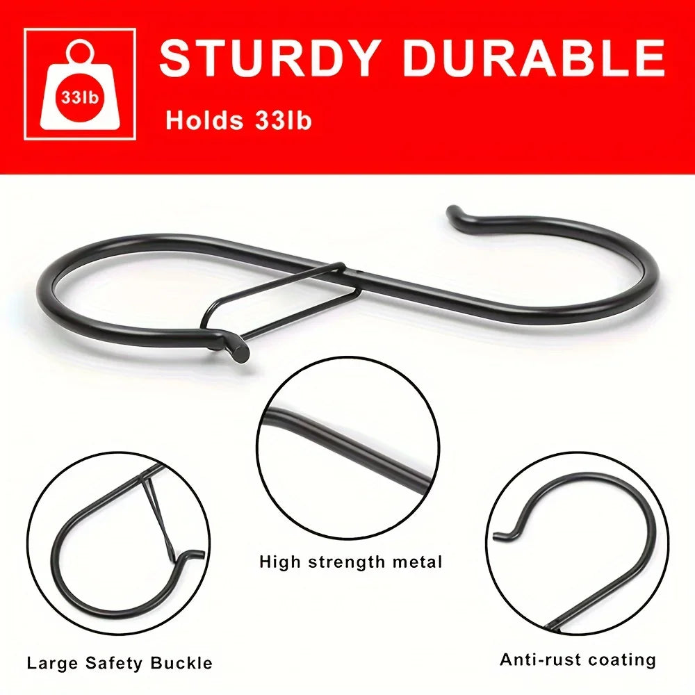 Heavy-Duty Stainless Steel S-Hooks with Safety Lock S-Hooks with Lock Richie's