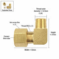 Brass 90° Compression Elbow Fitting Male Thread Tube Connector Compression Pipe Fitting Richie's 1-4- x 8mm
