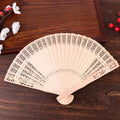 Chinese Hollow Carved Wooden Folding Fan – Wedding & Décor Prop Decorative Folding Fan Richie's Natural wood color