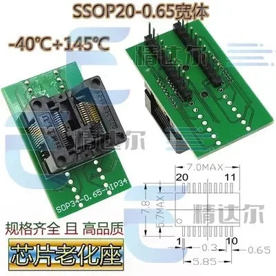 SOP/TSSOP to DIP Programmer Adapter Socket Set 8–28 Pin IC Programmer Adapter Richie's SSOP20(0.65 Wide )