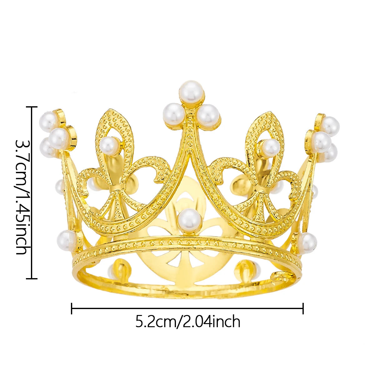 Mini Pearl Crown Cake Topper – Gold, Silver & Rose Gold Metal Cake Topper Richie's