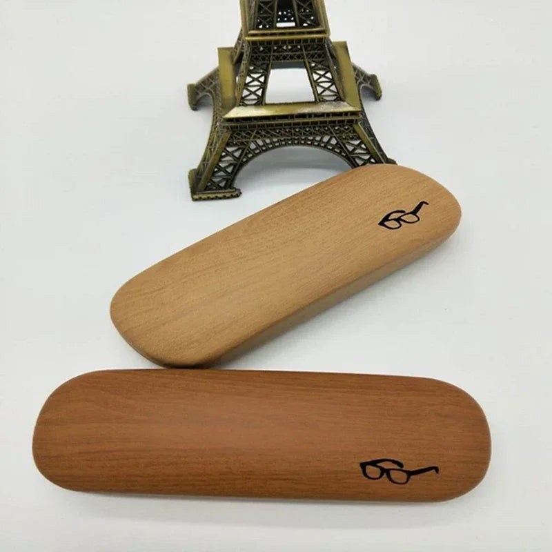Wood Grain Hard Shell Glasses Case – PU Leather Eyeglass Box Eyeglass Case Richie's