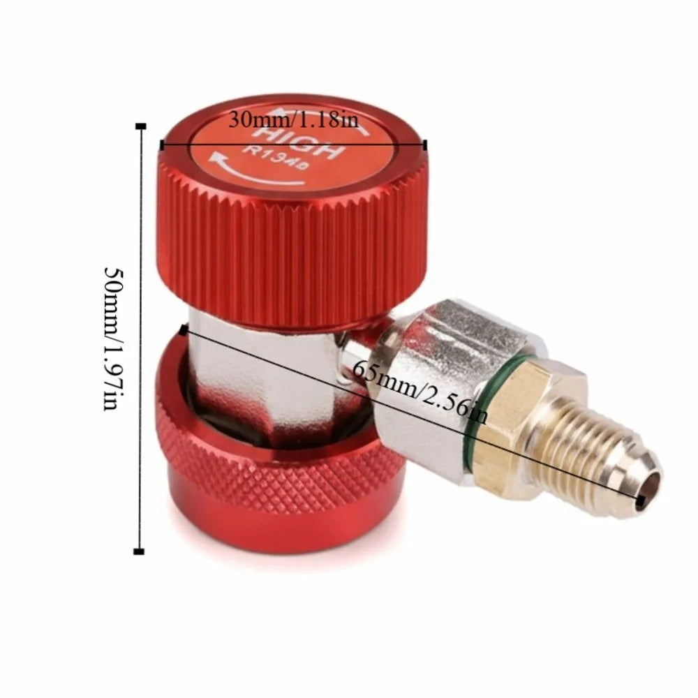 R134A A/C Coupler Adapter 1/4" Low & High Pressure Metal Fitting Set AC Coupler Adapter Richie's