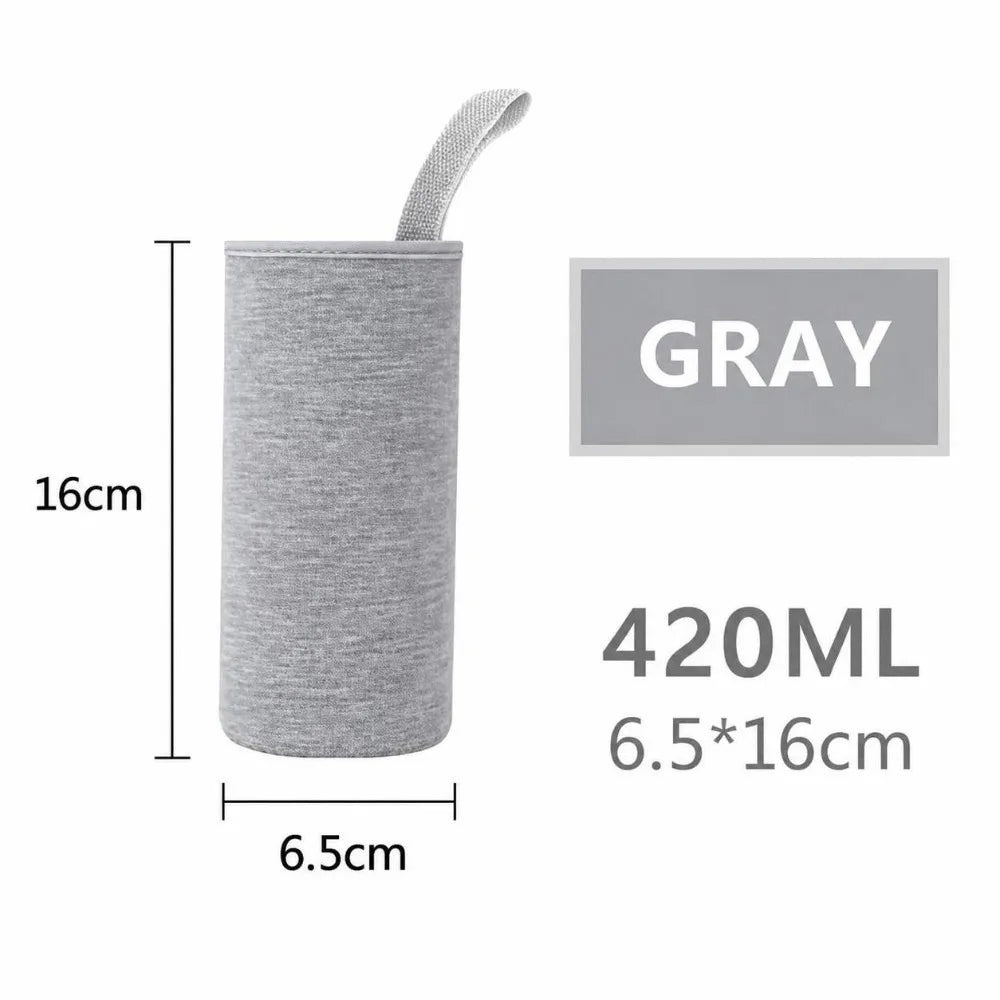 Neoprene Water Bottle Sleeve with Handle – 420/550ml Bottle Sleeve Richie's Gray 420ml
