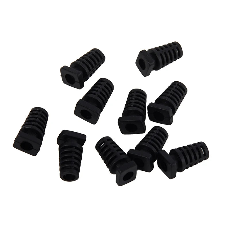 10Pcs 4.1mm PVC Cable Strain Relief Cord Boot Wire Protector Cable Strain Relief Richie's Black