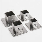 Stainless Steel Square Tube Connector Flange Base 20–40mm Tube Connector Fitting Richie's