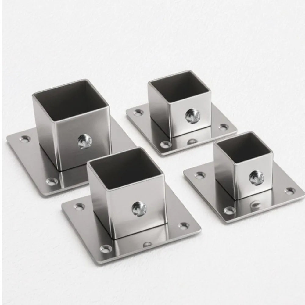 Stainless Steel Square Tube Connector Flange Base 20–40mm Tube Connector Fitting Richie's