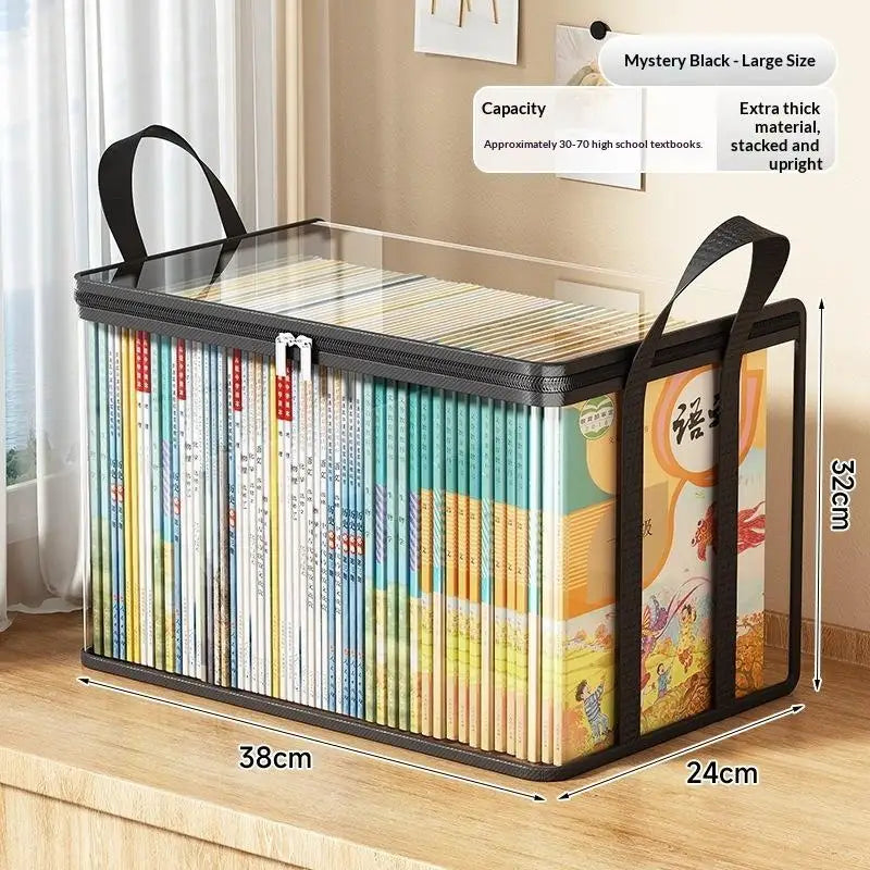Clear PVC Flip-Top Organizer Box – Large Multi-Purpose Storage Storage Organizer Box Richie's L Black