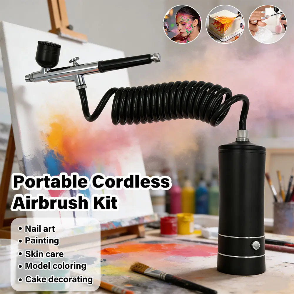 Electric Airbrush Kit with Compressor – Mini Paint Spray Gun Airbrush Compressor Kit Richie's