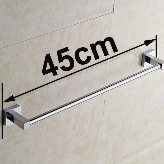 HOBHE Single Towel Bar Rack Stainless Steel Chrome 60cm Towel Bar Rack Richie's 45 CM