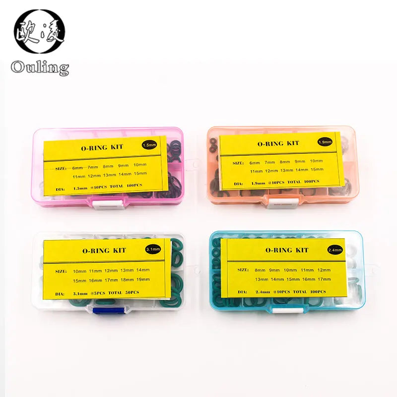 FKM O-Ring Seal Assortment Kit – 6 Sizes Fluorine Rubber O-Ring Seal Kit Richie's