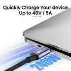 240W USB-C to USB-C Fast Charging Cable Dual 90° Braided 1M USB-C Charging Cable Richie's