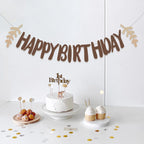 Forest Leaf Letter Banner – Boho Birthday Party Decoration Party Banner Decoration Richie's