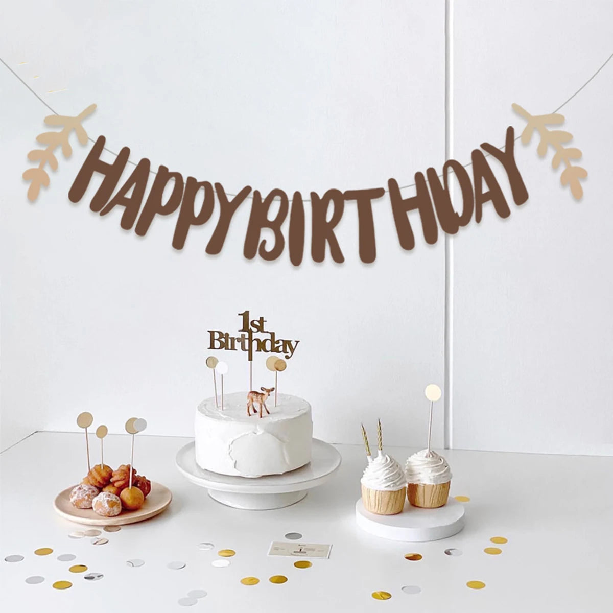 Forest Leaf Letter Banner – Boho Birthday Party Decoration Party Banner Decoration Richie's