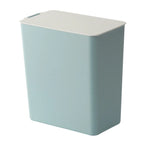 Mini Desktop Trash Can with Lid – Compact PP Garbage Bin Desktop Trash Can Richie's Blue
