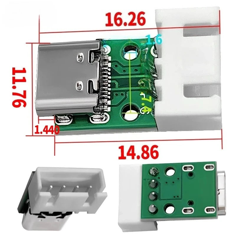 USB 3.1 Type-C 16-Pin PCB Test Adapter Connector Socket