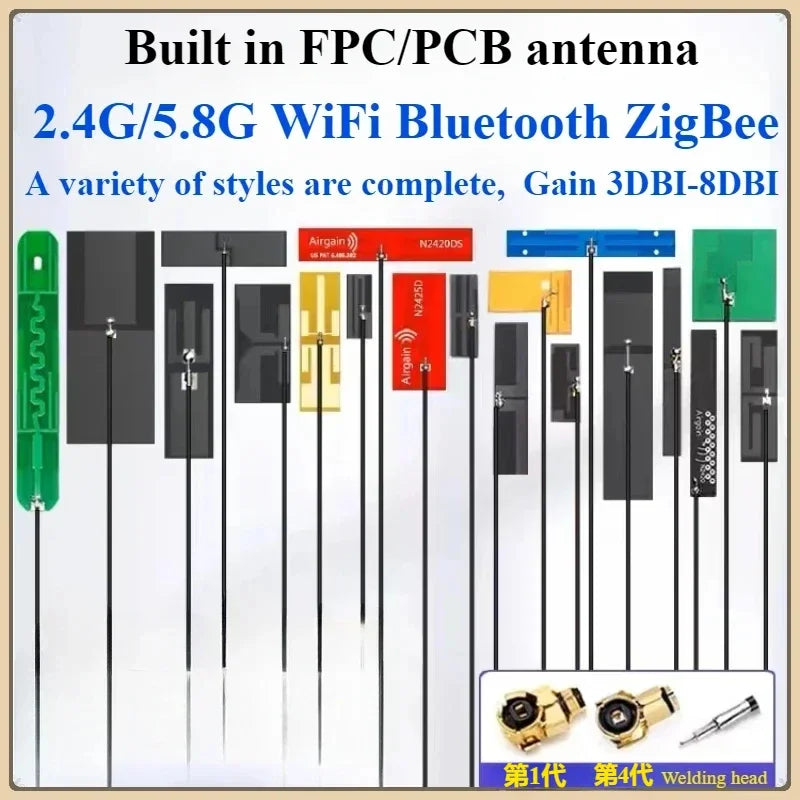 5Pcs Dual-Band 2.4G 5G 5.8G FPC PCB Patch High Gain WiFi Antenna PCB Patch Antenna Richie's