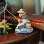 PVC Old Man Fishing Ornament – Fish Tank & Aquascape Decor Miniature Figurine Ornament Richie's
