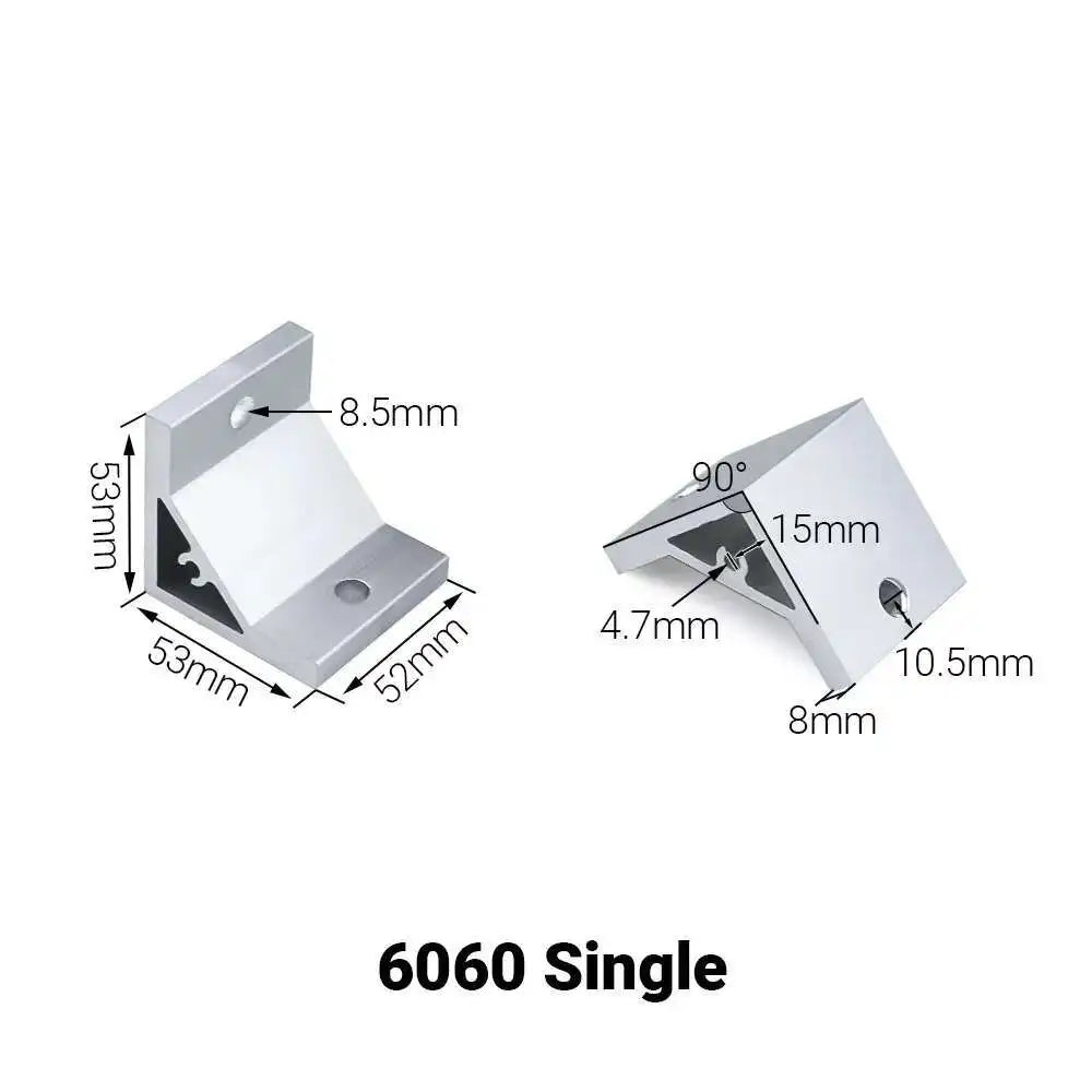 2Pcs 90° Corner Bracket for 2020–8080 Aluminum Extrusion Corner Angle Bracket Richie's 6060-2 Holes