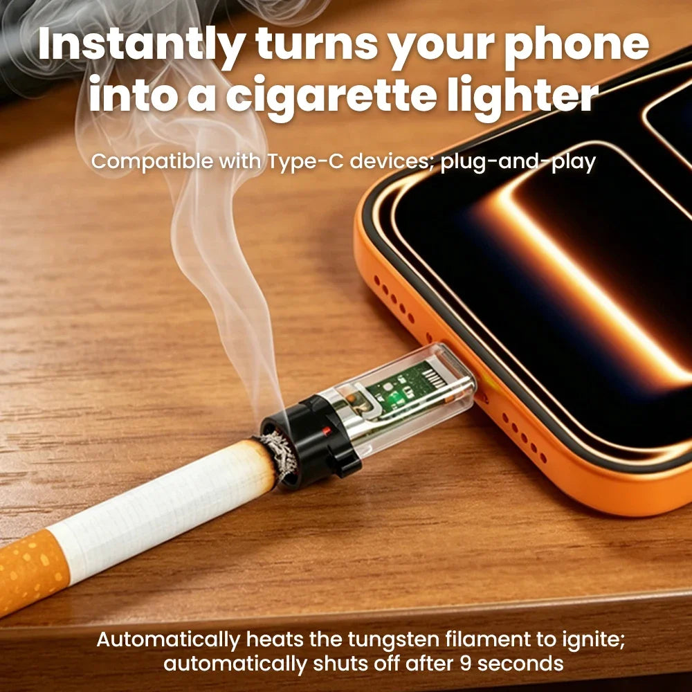 FUCHU USB-C Mini Portable Lighter Adapter – Auto Power-Off USB-C Lighter Adapter Richie's