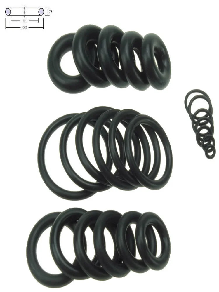 10pcs NBR Nitrile O-Ring Gaskets CS 1–3mm OD 3–80mm Black Rubber O-Ring Gasket Richie's